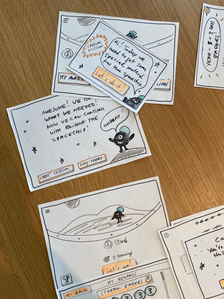 Gamification paper prototypes for the GoLexic App